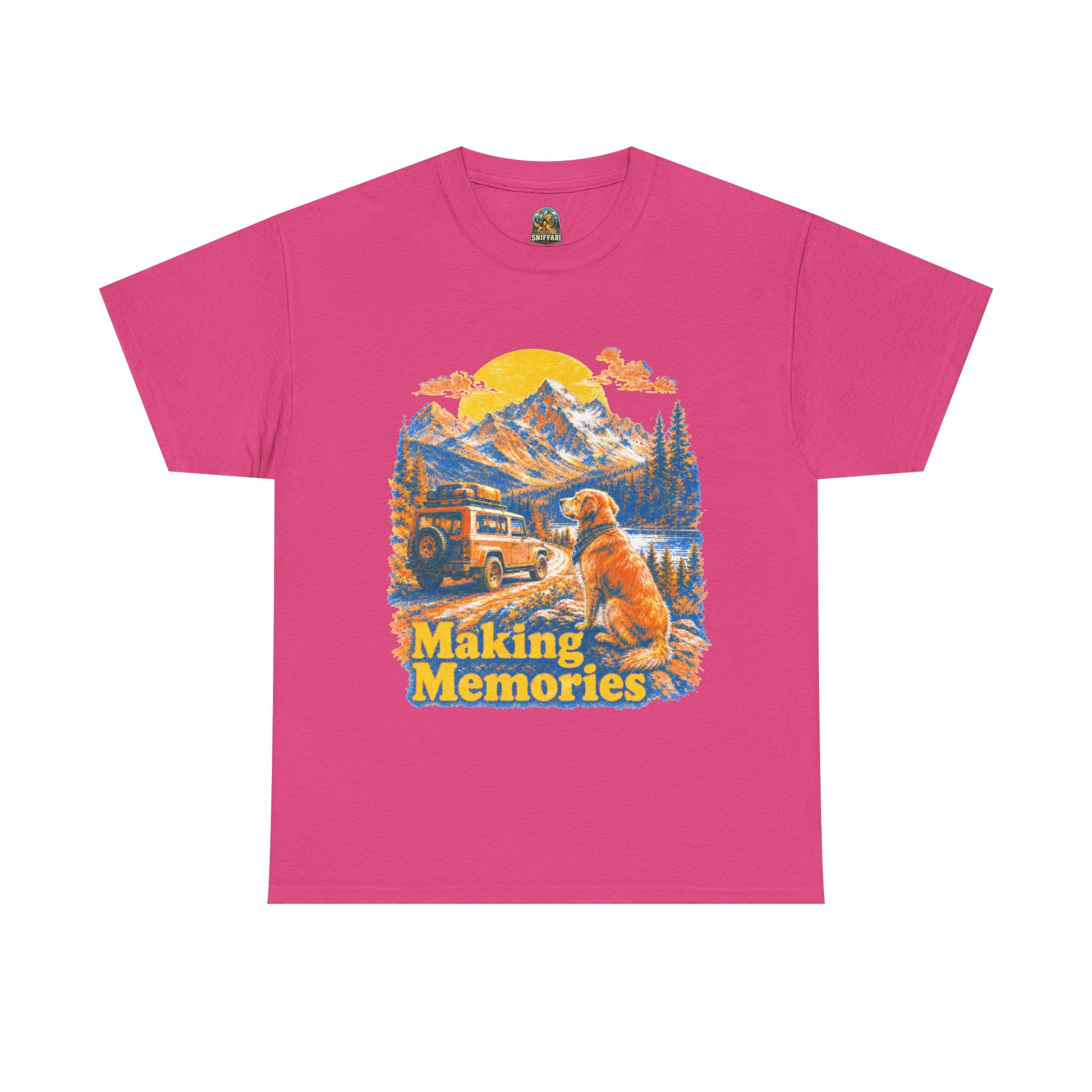 Making Memories T-Shirt — Retro Camping Dog Graphic Tee for Outdoors Lovers