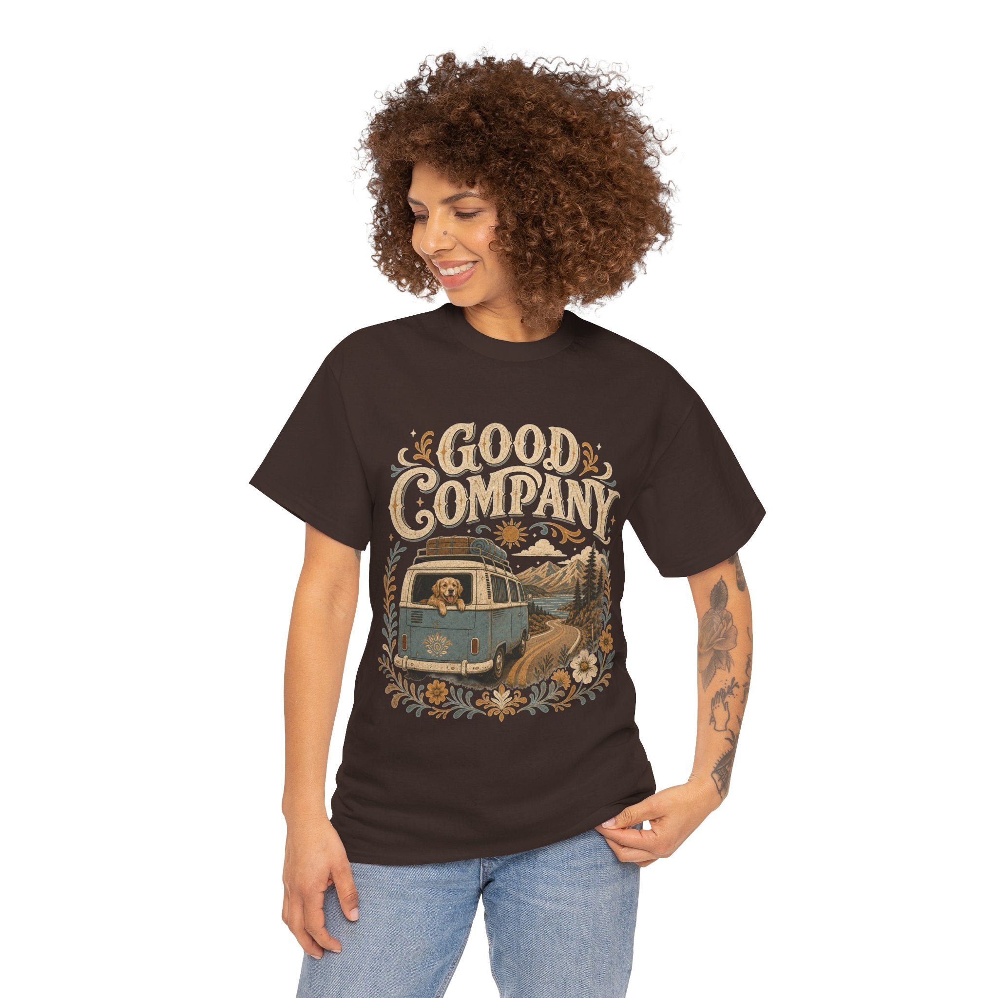 Good Company Retro Camper Van Road Trip Graphic Tee