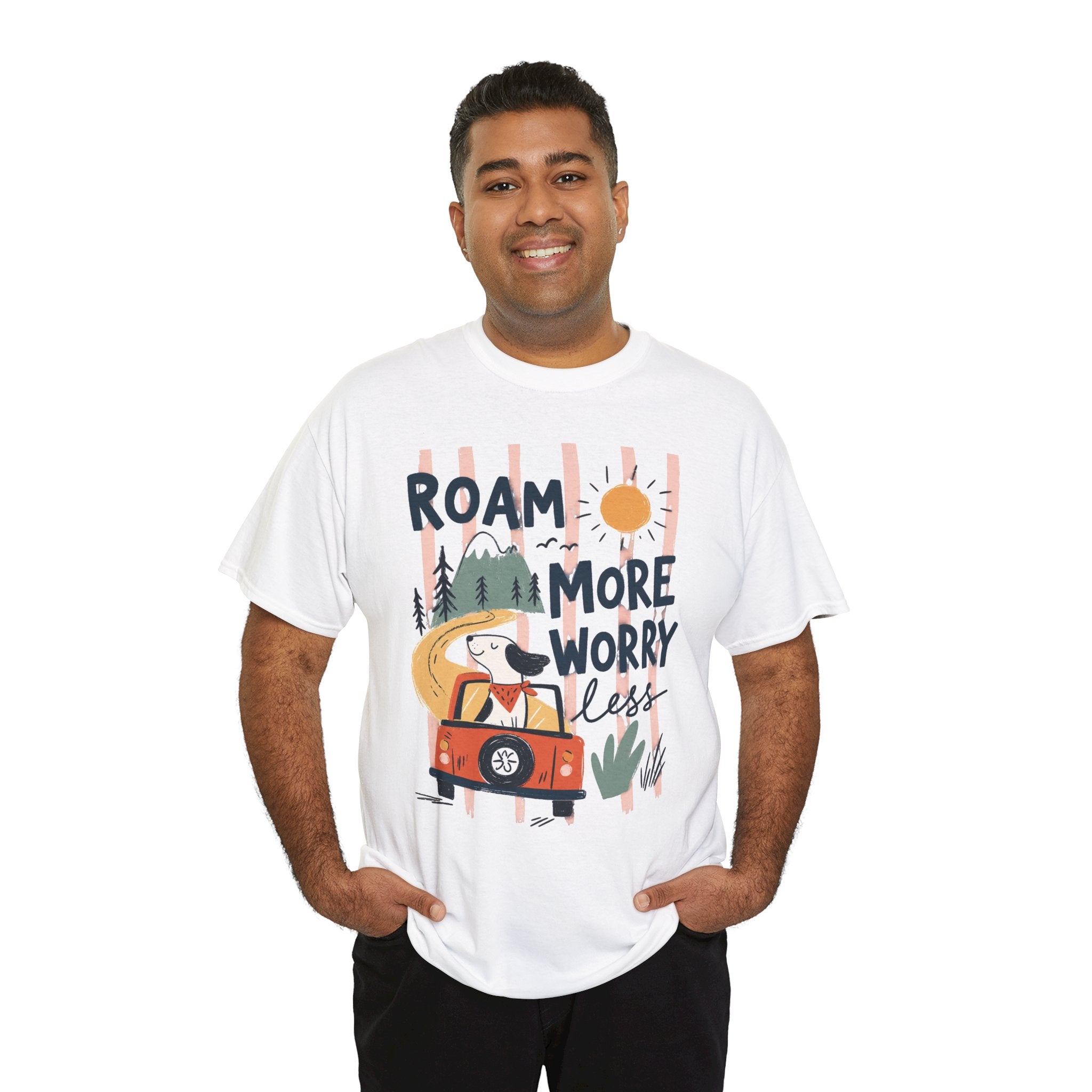 Roam More Worry Less T-Shirt — Adventure Camper Graphic Tee