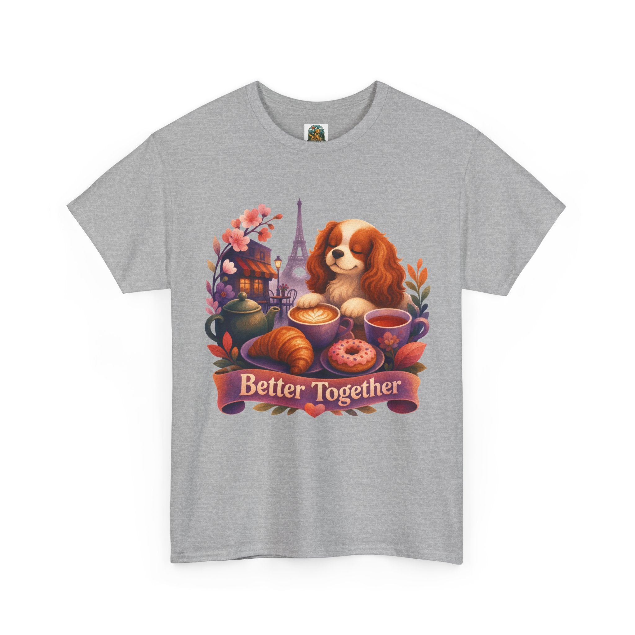 Dog & Brunch Better Together — Cute Cavalier King Charles Teatime Tee