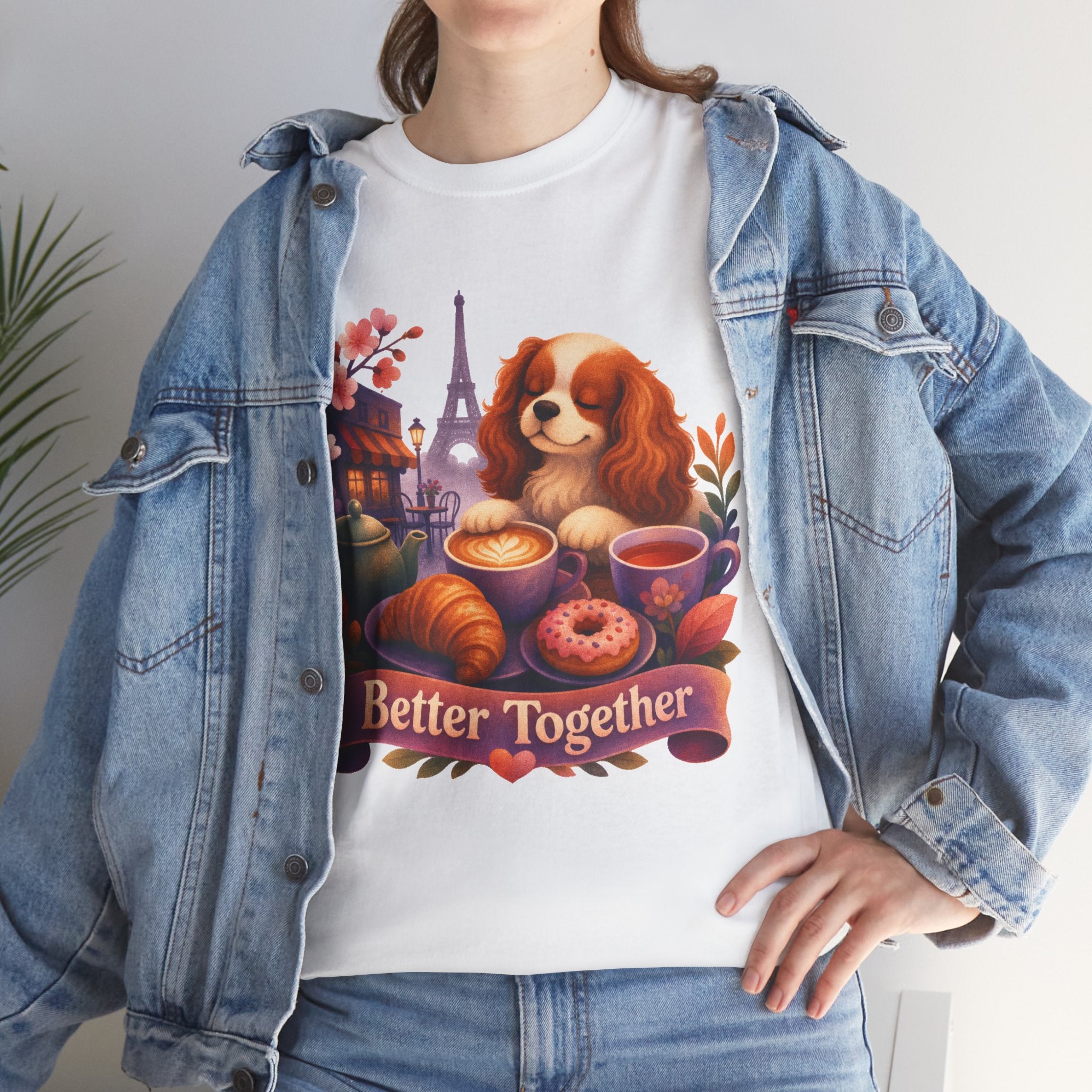 Dog & Brunch Better Together — Cute Cavalier King Charles Teatime Tee