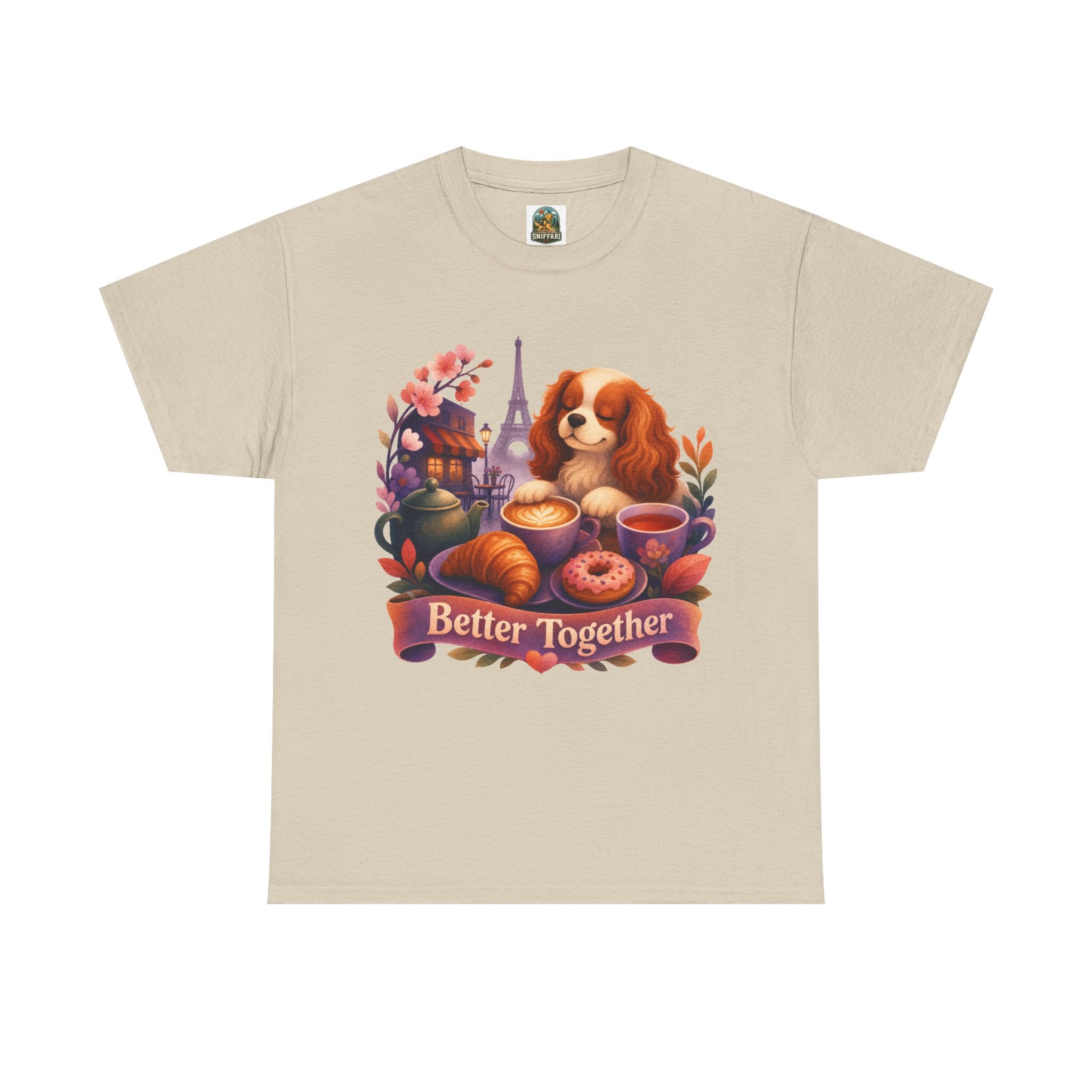 Dog & Brunch Better Together — Cute Cavalier King Charles Teatime Tee