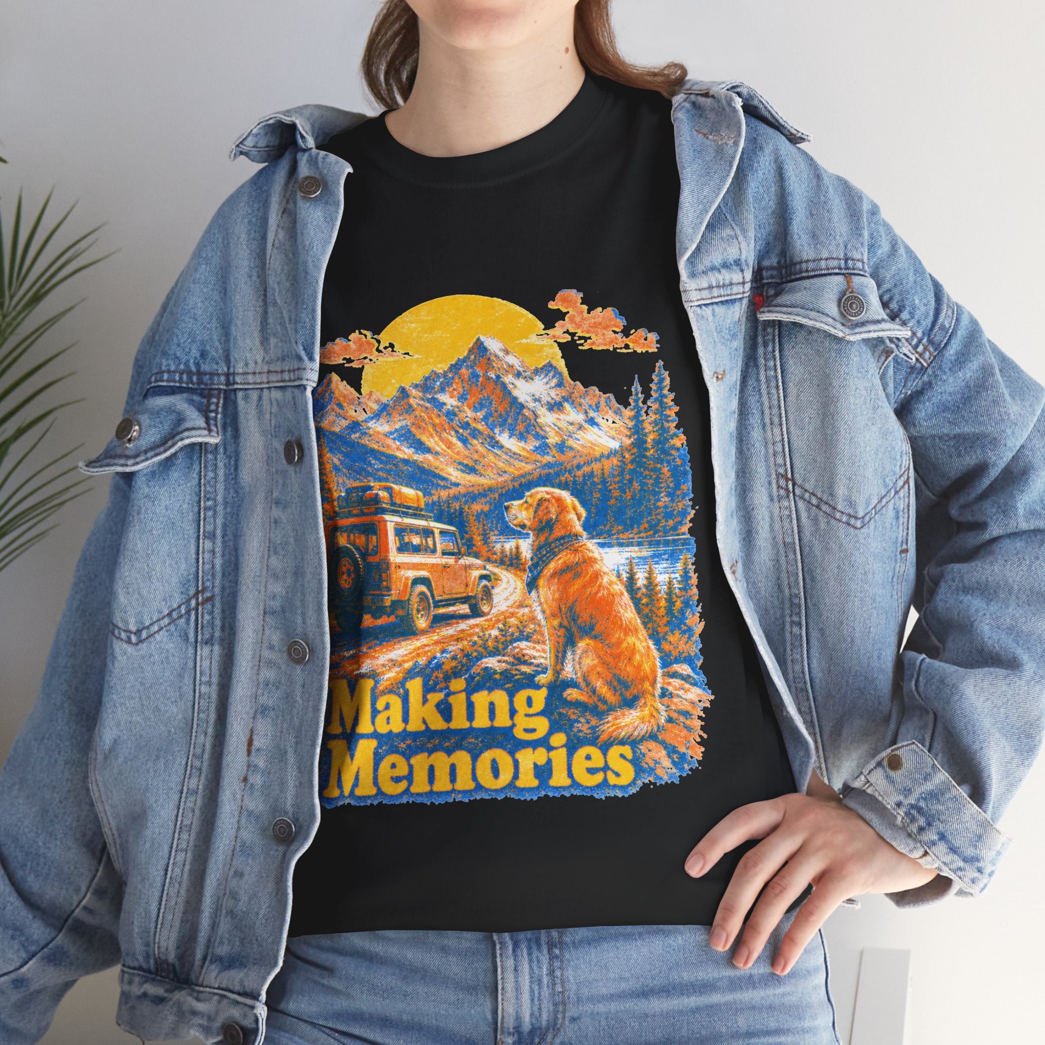 Making Memories T-Shirt — Retro Camping Dog Graphic Tee for Outdoors Lovers