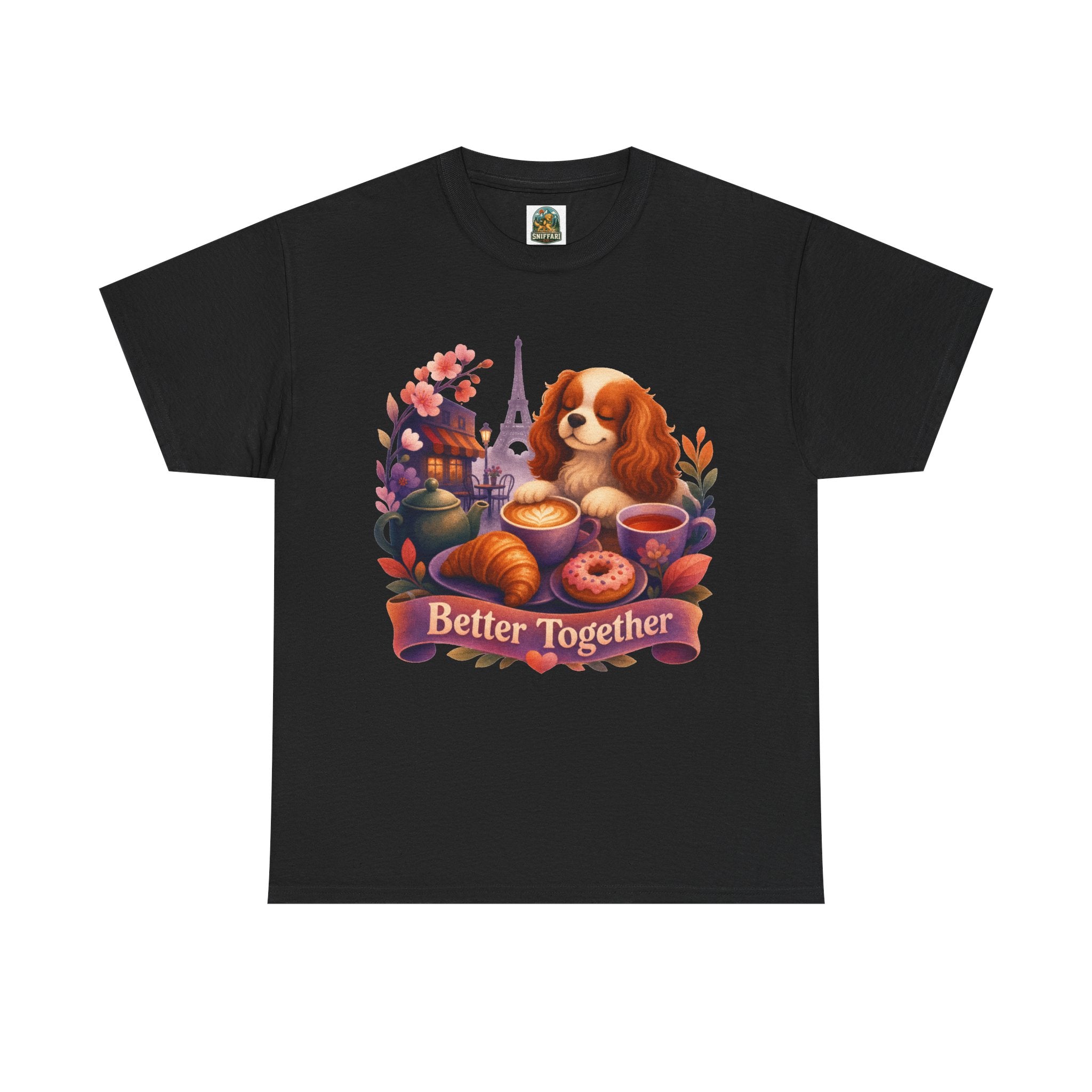 Dog & Brunch Better Together — Cute Cavalier King Charles Teatime Tee