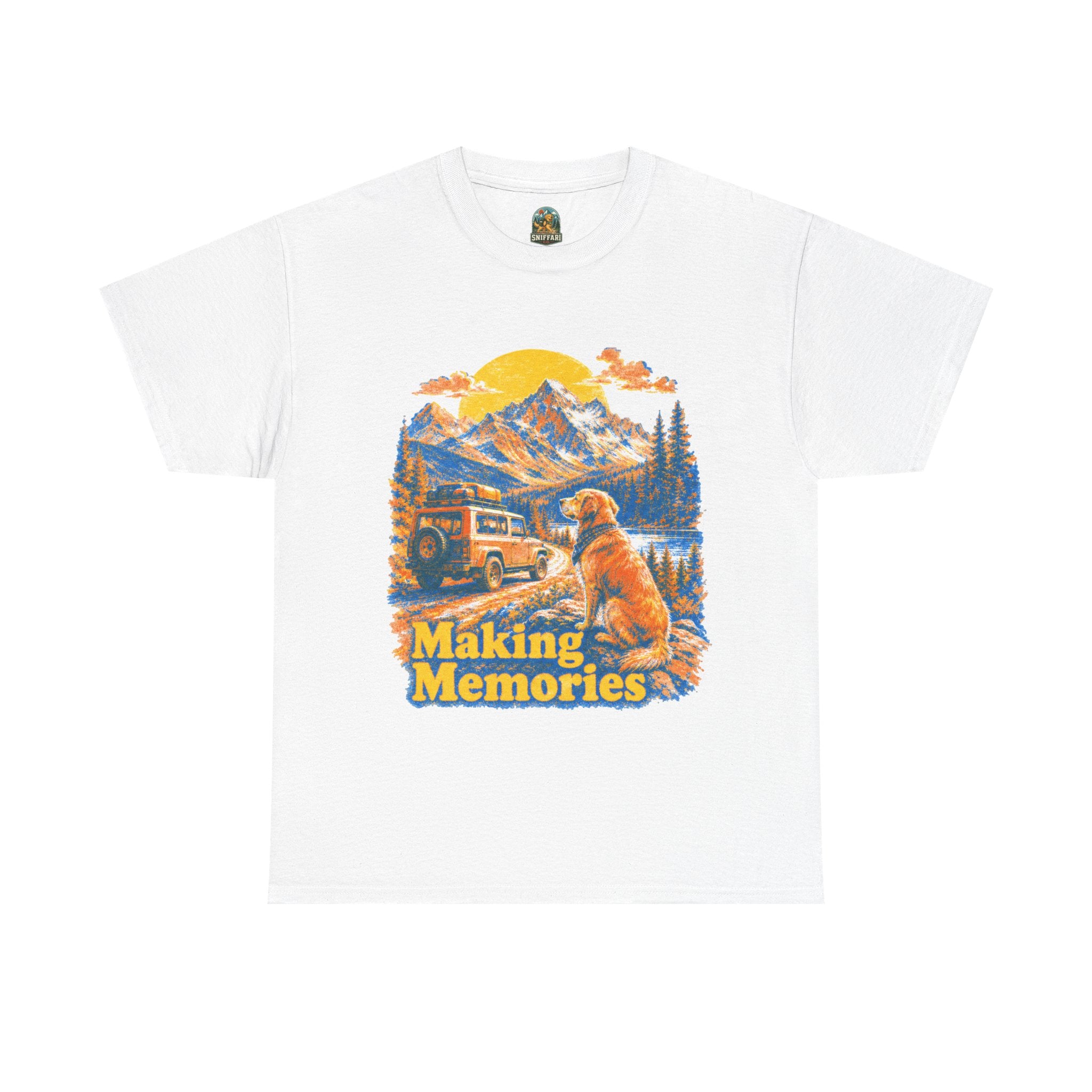 Making Memories T-Shirt — Retro Camping Dog Graphic Tee for Outdoors Lovers