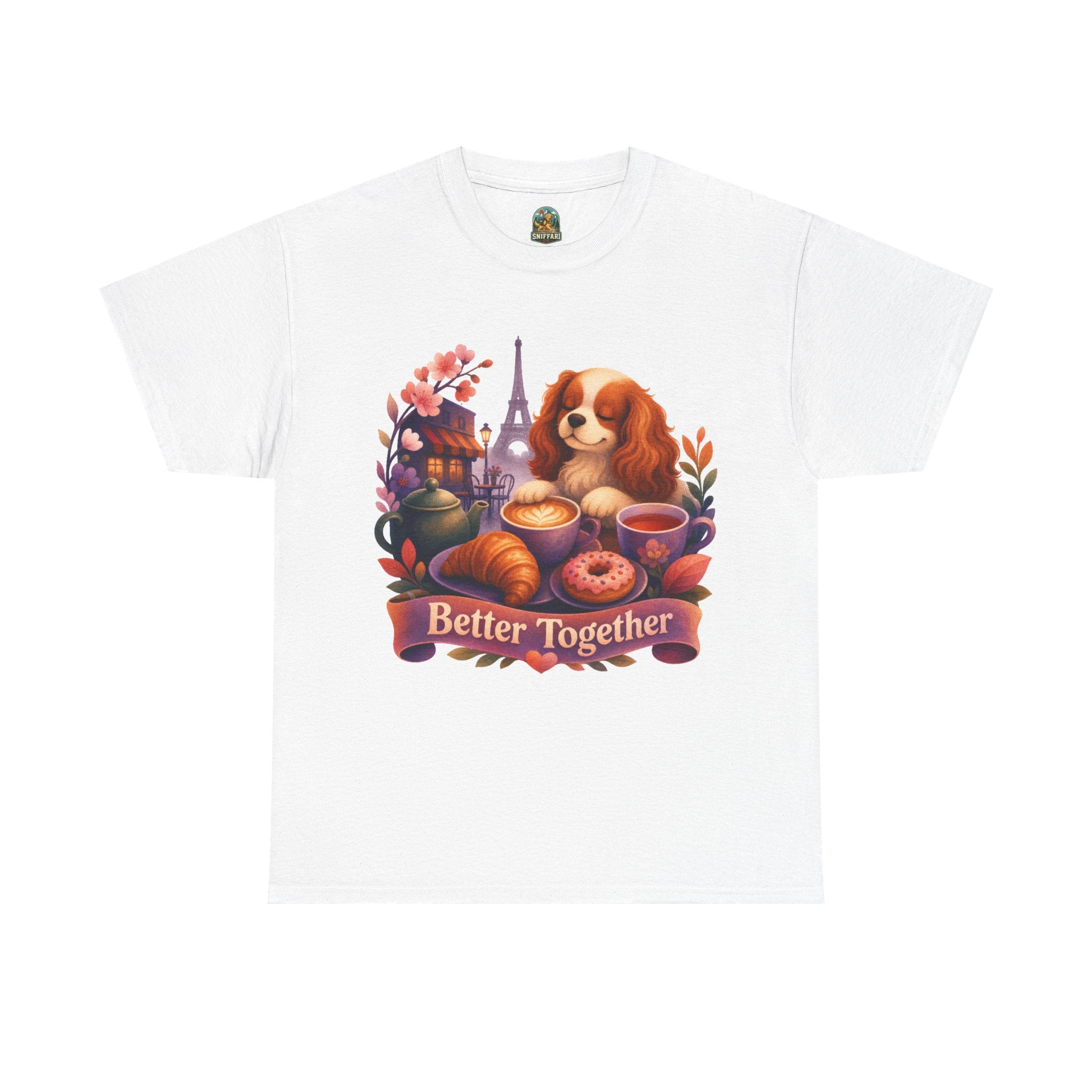 Dog & Brunch Better Together — Cute Cavalier King Charles Teatime Tee
