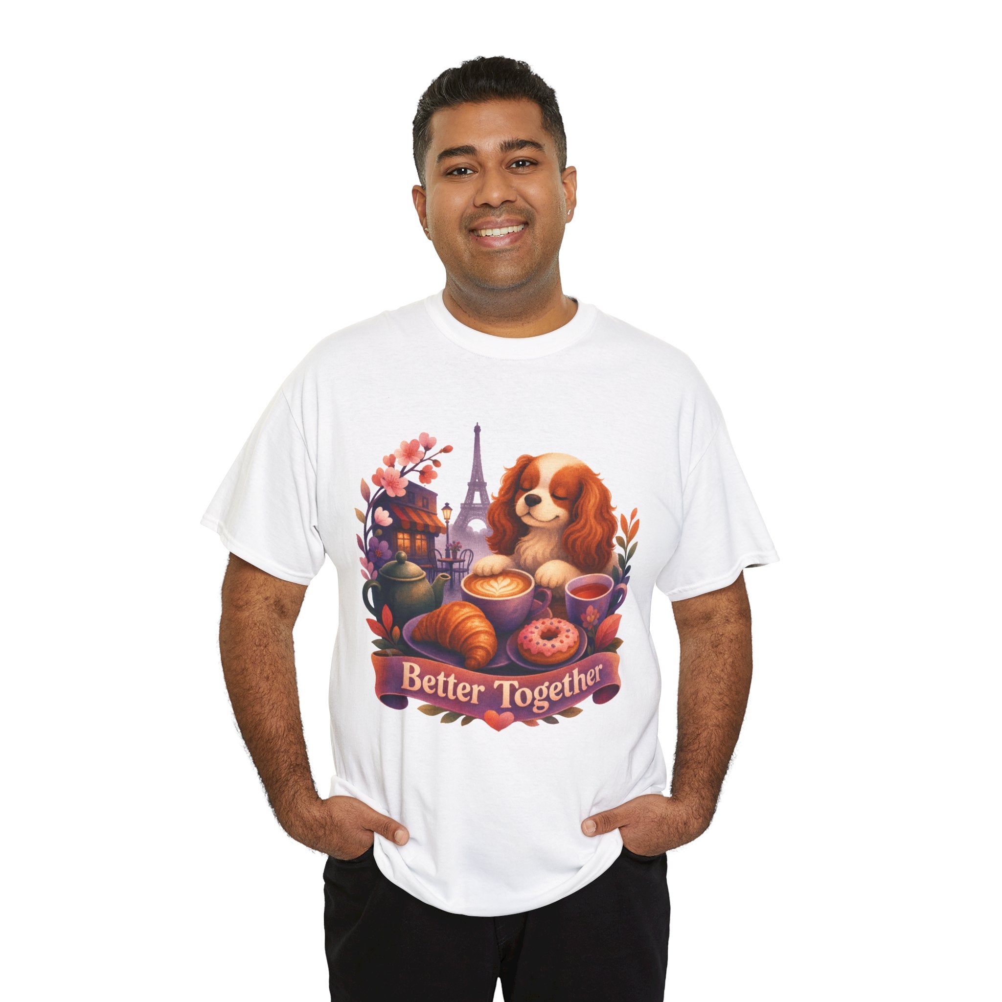 Dog & Brunch Better Together — Cute Cavalier King Charles Teatime Tee