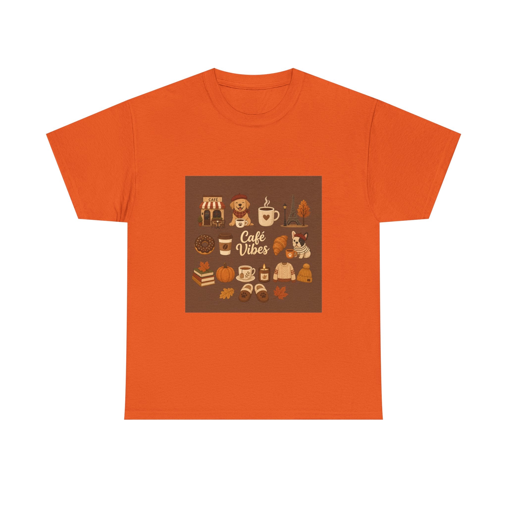 Cafe Vibes Tee — Cozy Coffee and Dogs Graphic T‑Shirt