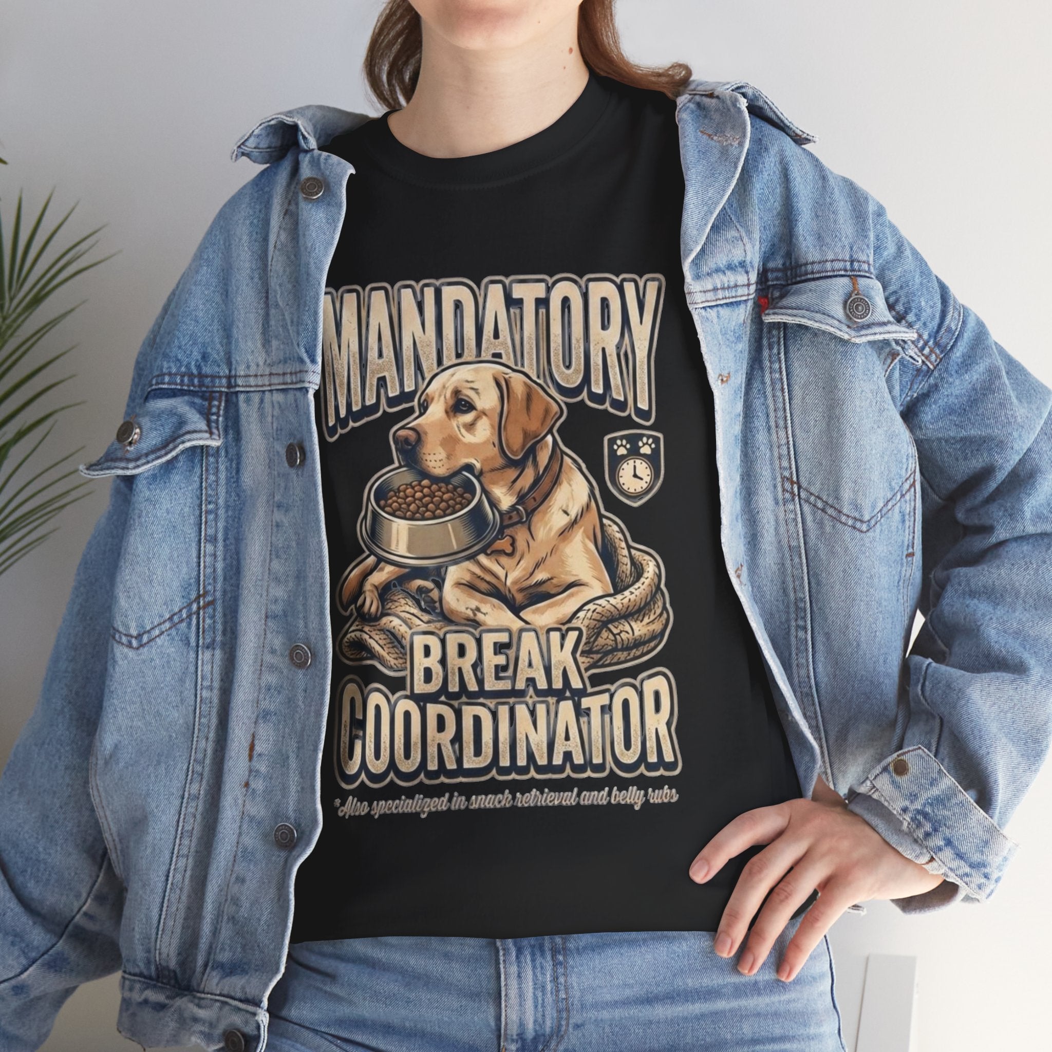 Dog Lover T‑Shirt — Mandatory Break Coordinator Labrador Rescue Tee