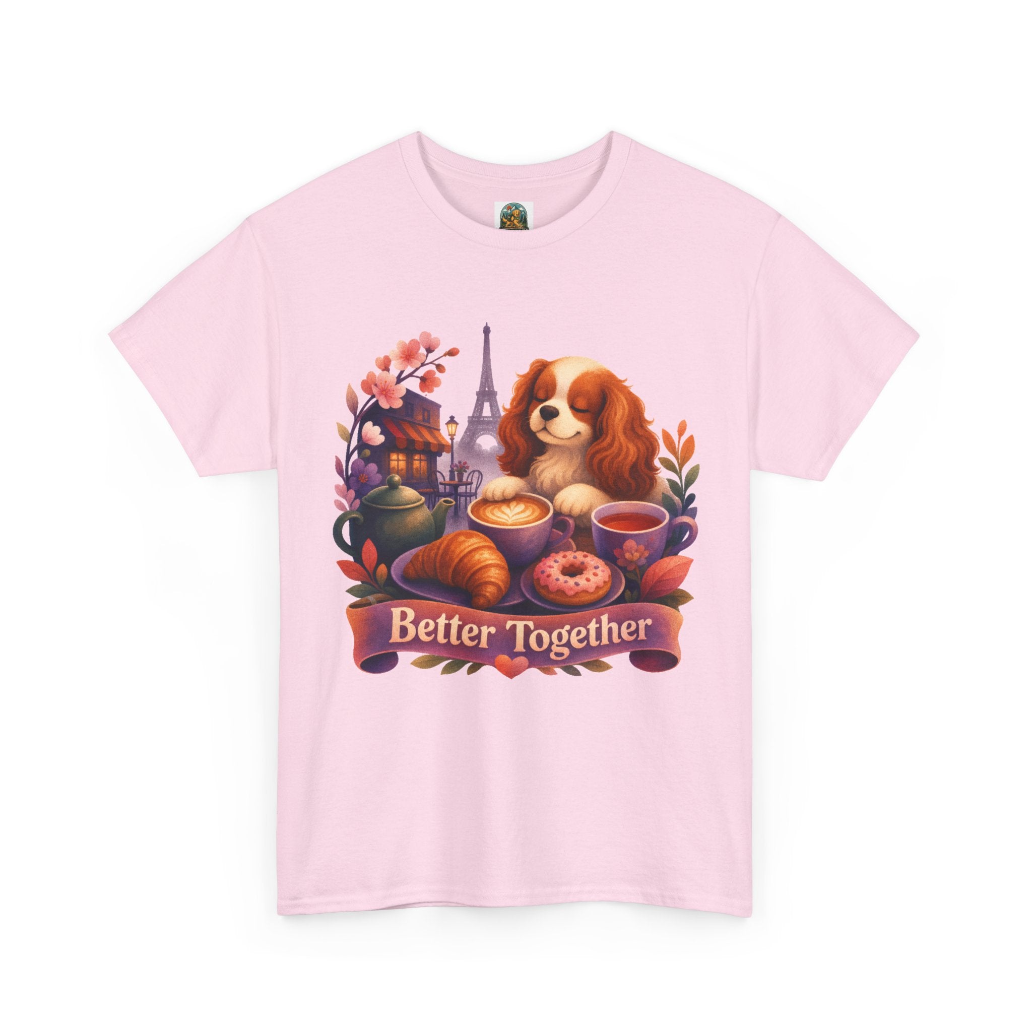 Dog & Brunch Better Together — Cute Cavalier King Charles Teatime Tee