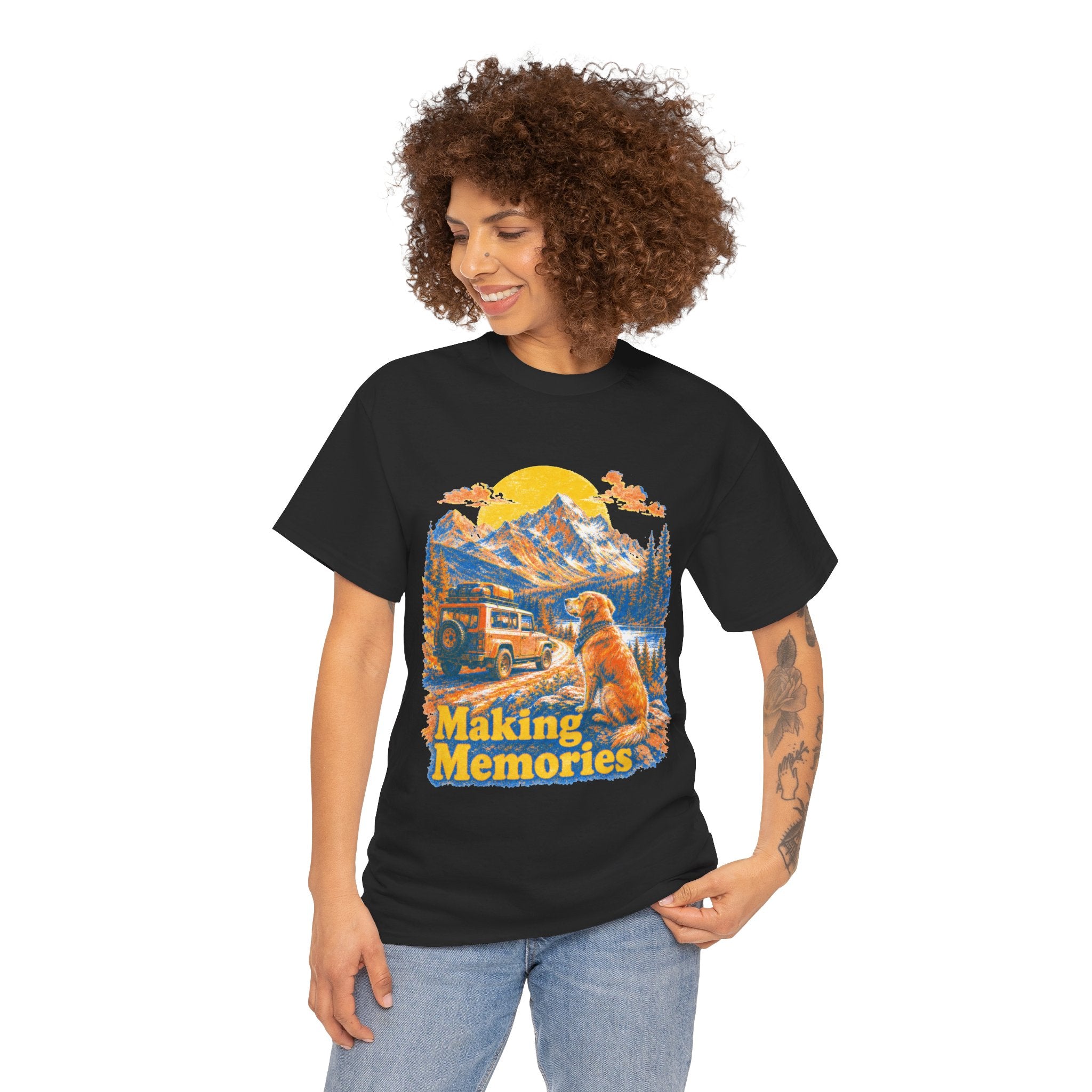Making Memories T-Shirt — Retro Camping Dog Graphic Tee for Outdoors Lovers