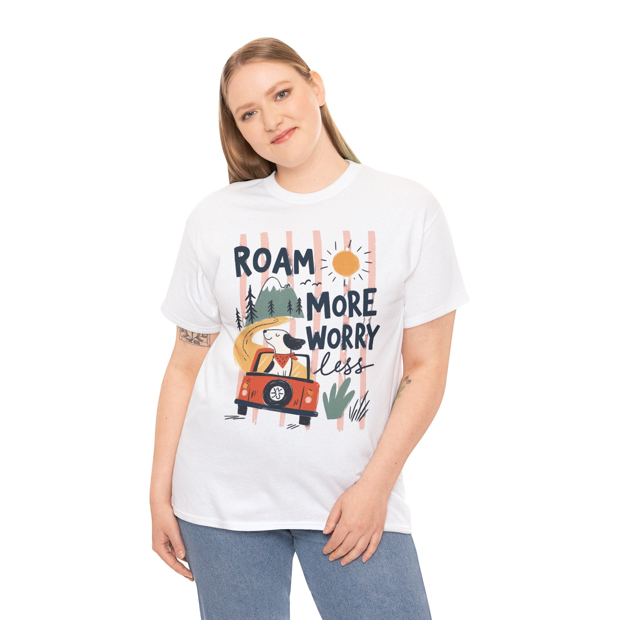 Roam More Worry Less T-Shirt — Adventure Camper Graphic Tee